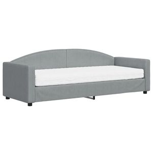 vidaXL Sof&aacute;-cama com colch&atilde;o 80x200 cm tecido cinzento-claro