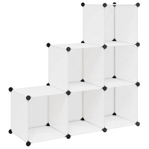 vidaXL Cubos de arruma&ccedil;&atilde;o com 6 compartimentos branco