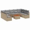 vidaXL Conjunto de Sof&aacute; de Jardim 10 unid. Bege e Cinza Claro vime PE