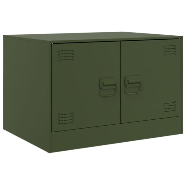 vidaXL Mesa de centro 67x50x44 cm aço verde azeitona