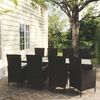vidaXL 9 pcs conjunto jantar exterior com almofad&otilde;es vime PE preto
