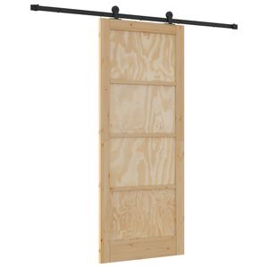 vidaXL Porta Deslizante ORKDAL 86 x 211 cm Madeira de Pinho Maci&ccedil;a