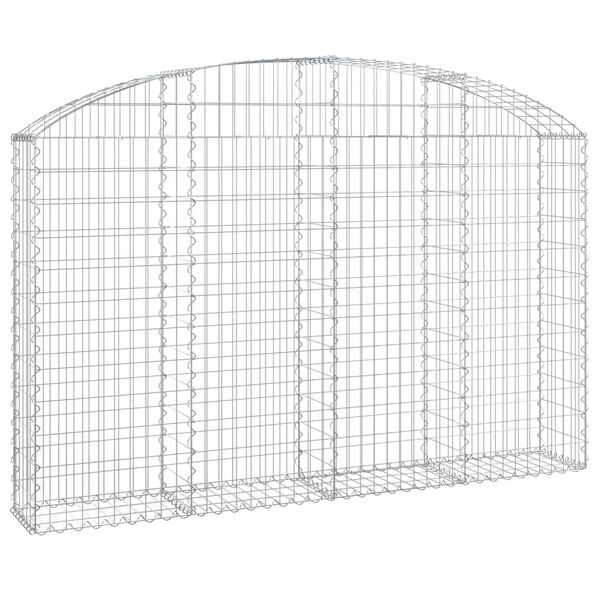 vidaXL Cesto gabi&atilde;o arqueado 200x30x120/140 cm ferro galvanizado