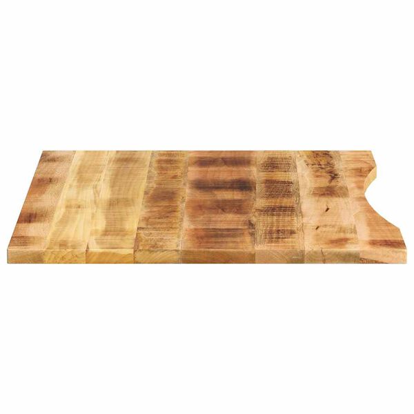 vidaXL Tampo de mesa com curva 100x80x2,5 cm mangueira áspera maciça