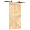 vidaXL Porta Deslizante Natural e Preto 100 x 210 cm