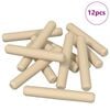 vidaXL Dowels de madeira 12 unid. Castanho &Oslash; 8 x 50 mm Madeira maci&ccedil;a