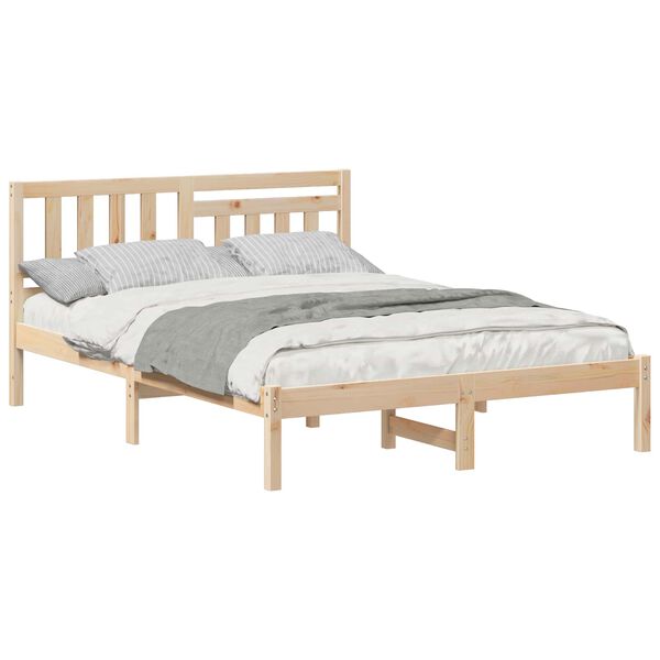 vidaXL Estrutura da Cama com cabeceira Castanho 135 x 190 cm