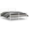vidaXL Estrutura de cama com cabeceira e p&eacute;s 150x200 cm metal branco