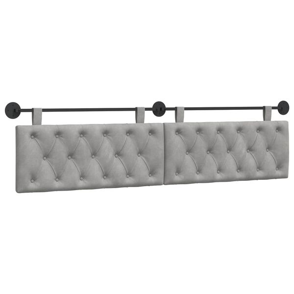 vidaXL Cabeceira Suspensa Cinzento-claro 210 x 55 x 7 cm Veludo