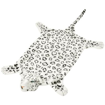 vidaXL Tapete leopardo de pelúcia, 139 cm, branco