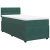 vidaXL Cama com molas/colch&atilde;o 90x200 cm veludo verde-escuro