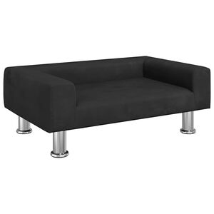 vidaXL Sof&aacute; infantil 70x45x26,5 cm veludo preto