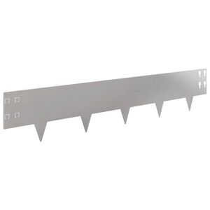 vidaXL Acabamento para Gramado 30 pcs 100 x 20 cm A&ccedil;o Prateado