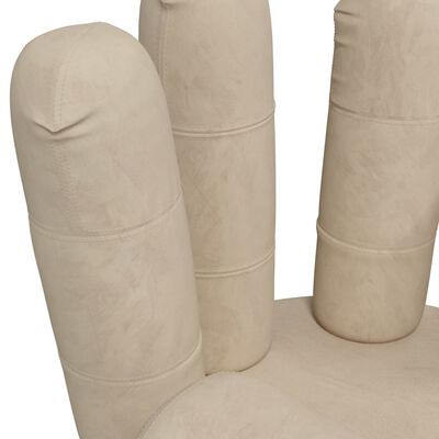vidaXL Cadeira em forma de mão veludo cinzento-claro