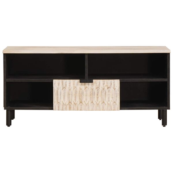 vidaXL Gabinete para TV Acabamento em Wash Branco 100 x 33 x 46 cm