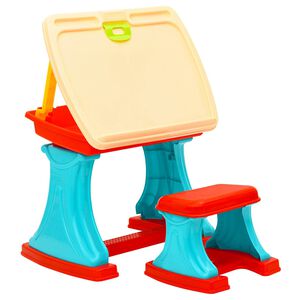 vidaxl Secret&aacute;ria de aprendizagem infantil e cavalete ajust&aacute;vel