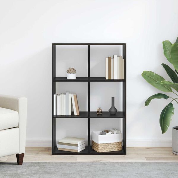 vidaXL Gabinete de Livros Carvalho Preto 69,5 x 29 x 103,5 cm