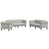 vidaXL 3 pcs conjunto de sof&aacute;s veludo cinzento-claro