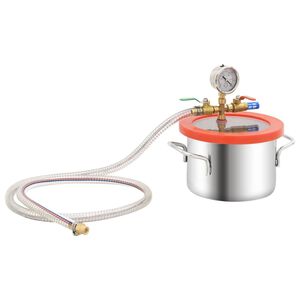 vidaXL C&acirc;mara de v&aacute;cuo em a&ccedil;o inoxid&aacute;vel 3,7 L