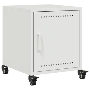 vidaXL Mesa de cabeceira 36x39x43,5 cm a&ccedil;o branco
