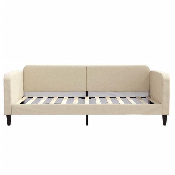 vidaXL Sof&aacute;-cama com colch&atilde;o 100x200 cm tecido cor creme