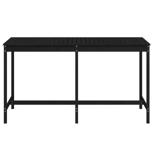 vidaXL Mesa de jardim 203,5x90x110 cm madeira de pinho maci&ccedil;a preto