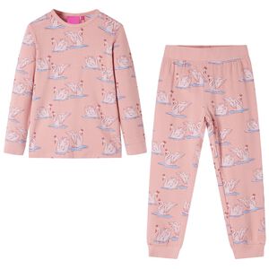 Pijama de manga comprida para crian&ccedil;a rosa-claro 116