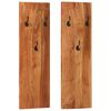 vidaXL Bengaleiros parede 2 pcs 36x3x110 cm madeira de ac&aacute;cia maci&ccedil;a