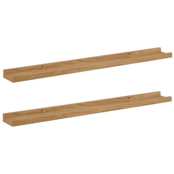 vidaXL Prateleira de Parede 2 pcs Castanho 80 x 9 x 3 cm