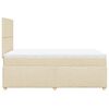 vidaXL Cama boxspring com colch&atilde;o 120x190 cm tecido cor creme