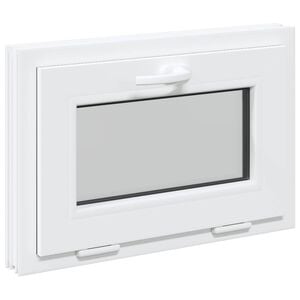 vidaXL Janela de por&atilde;o RISOR 60 x 40 cm PVC e Vidro Branco