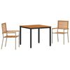 vidaXL Conjunto de Jantar para Jardim 3 unid. Bege e Marrom vime PE