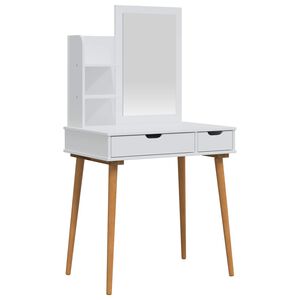 vidaXL Conjunto de Mesa de Vestir FAUSKE 3 unid. Branco