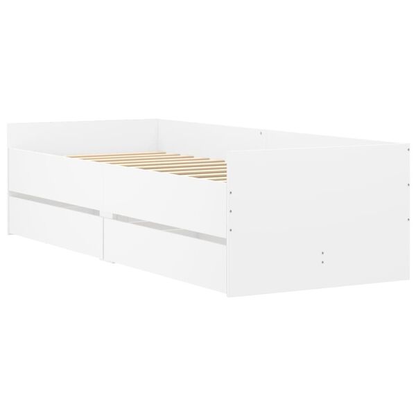 vidaXL Estrutura de cama com gavetas 100x200 cm branco