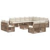 vidaXL Conjunto de Sof&aacute; de Jardim 13 pcs Bege vime PE