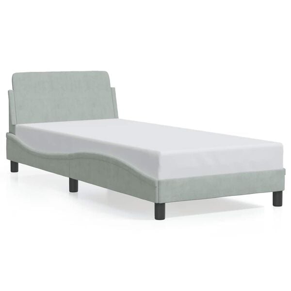 vidaXL Estrutura de cama Dover 80x200 cm veludo cinzento-claro