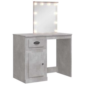 vidaXL Toucador com luzes LED 90x42x132,5 cm cinzento cimento