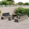 vidaXL Conjunto de Sof&aacute; de Jardim com almofada 10 pcs Cinzeto vime PE