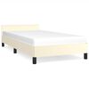 vidaXL Estrutura cama c/ cabeceira sem colch&atilde;o 90x190 cm creme
