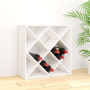 vidaXL Garrafeira 62x25x62 cm madeira de pinho maci&ccedil;a branco