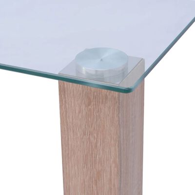 vidaXL Mesa de jantar em vidro 120x60x75 cm
