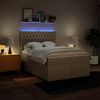 vidaXL Cama com molas/colch&atilde;o 140x190 cm tecido cor creme