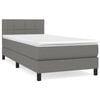 vidaXL Cama com molas/colch&atilde;o 100x200 cm tecido cinza-escuro