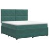 vidaXL Cama box spring com colch&atilde;o Verde-Escuro 140 x 200 cm Veludo