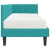 vidaXL Estrutura de Cama de Canto com Colch&atilde;o 2 pcs Turquesa Veludo