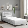 vidaXL Estrutura de cama sem colch&atilde;o Hvar couro artificial 90x190cm branco