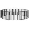 vidaXL Port&atilde;o para Cachorros 12 unid. Preto 60 x 60 cm A&ccedil;o Galvanizado