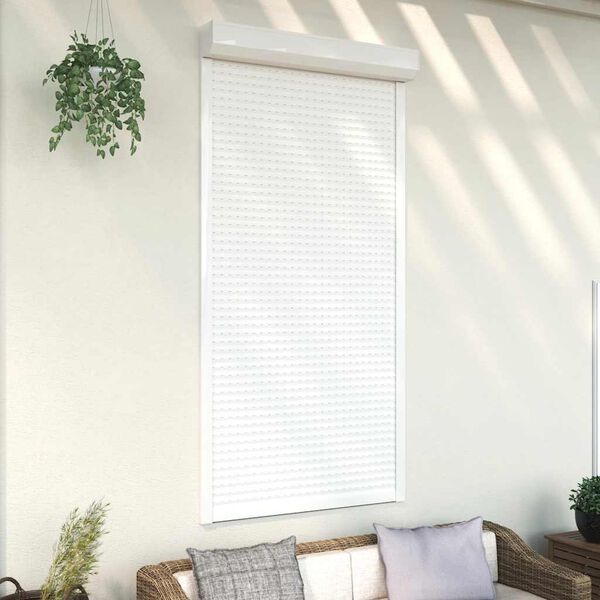 vidaXL Persiana de enrolar em alumínio 110x220 cm branco