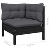 vidaXL 4 pcs conjunto lounge de jardim c/ almofad&otilde;es pinho preto
