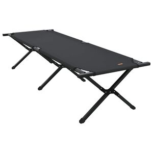 vidaXL Cama de Camping Dobrável Manual Preto Tecido Oxford